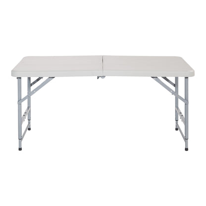 Office Star Products 4-Foot Height-Adjustable Folding Resin Table Light Gray