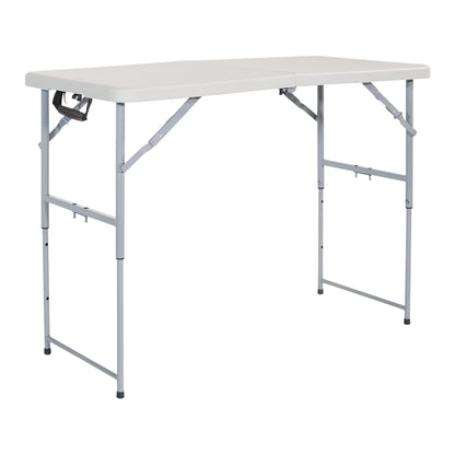 Office Star Products 4-Foot Height-Adjustable Folding Resin Table Light Gray