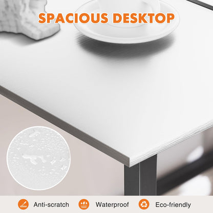 Sweetcrispy 32 Inch Small Computer Desk White Black