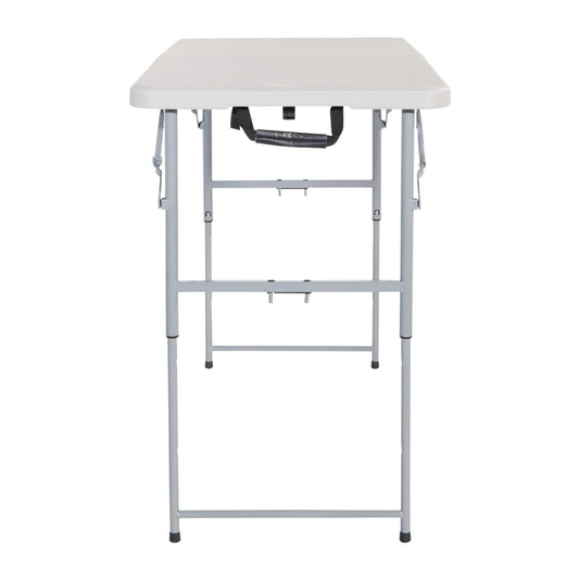 Office Star Products 4-Foot Height-Adjustable Folding Resin Table Light Gray