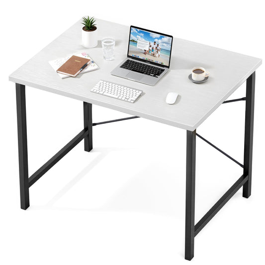 Sweetcrispy 32 Inch Small Computer Desk White Black